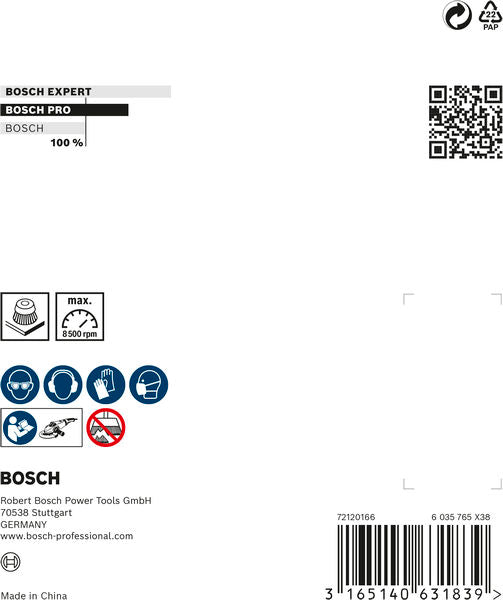 PRO Stainless Steel clean Topfbürste, 100 x 0,3 mm, Gewinde