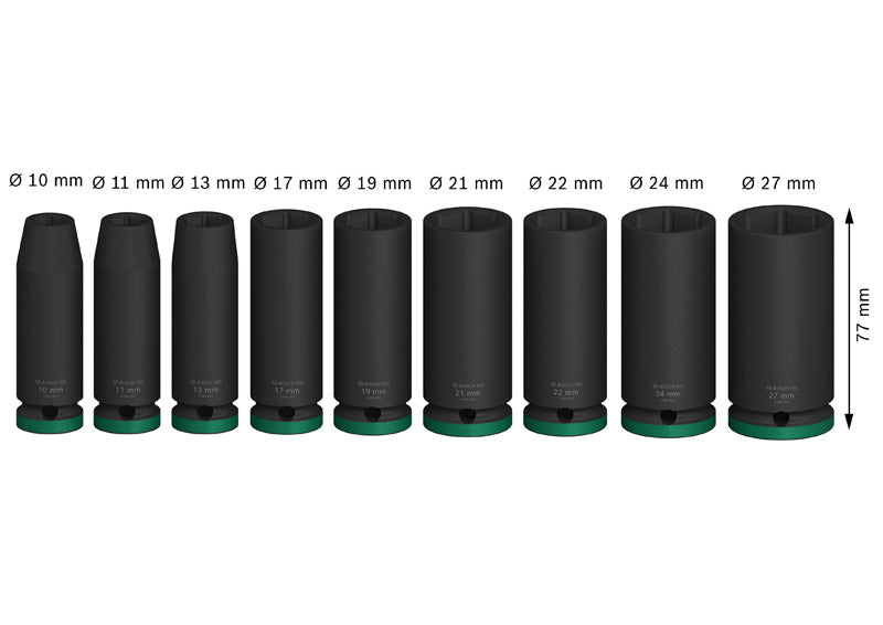 PRO Impact Steckschlüsselsatz Set, 1/2", tief, 9?tlg.