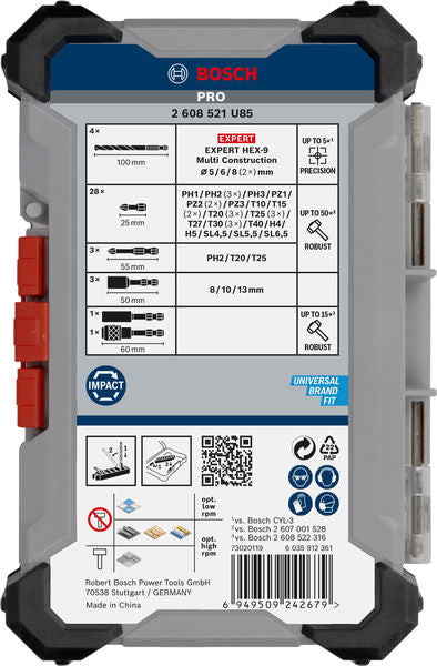 PRO Impact Schrauberbits und Multi Construction Bohrer Set, 40-tlg.