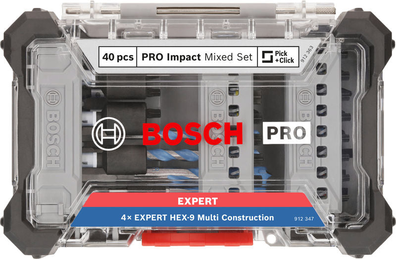 PRO Impact Schrauberbits und Multi Construction Bohrer Set, 40-tlg.