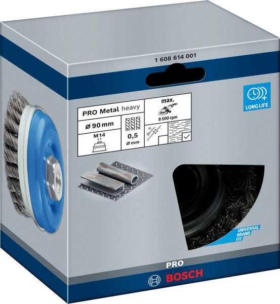 PRO Metal heavy Topfbürste, 90 x 0,5 mm, Gewinde