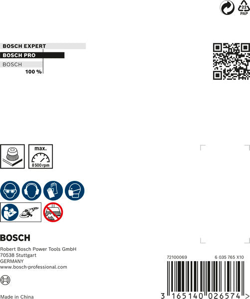 PRO Metal heavy Topfbürste, 100 x 0,8 mm, Gewinde