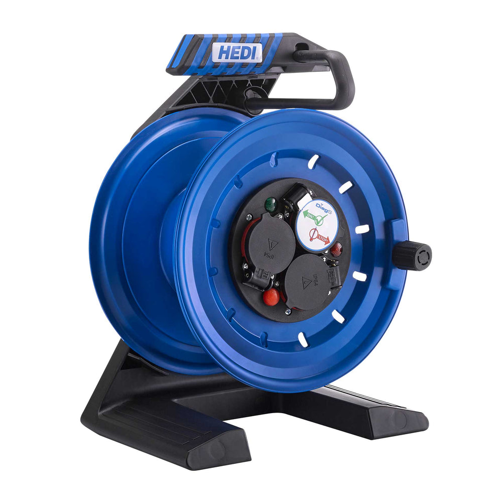 Vollkunststoff-Kabeltrommel Generation 7 Companion Ø250 mm Leertrommel – Vollkunststoff, HEDI Diagnosesystem, 3× Schuko