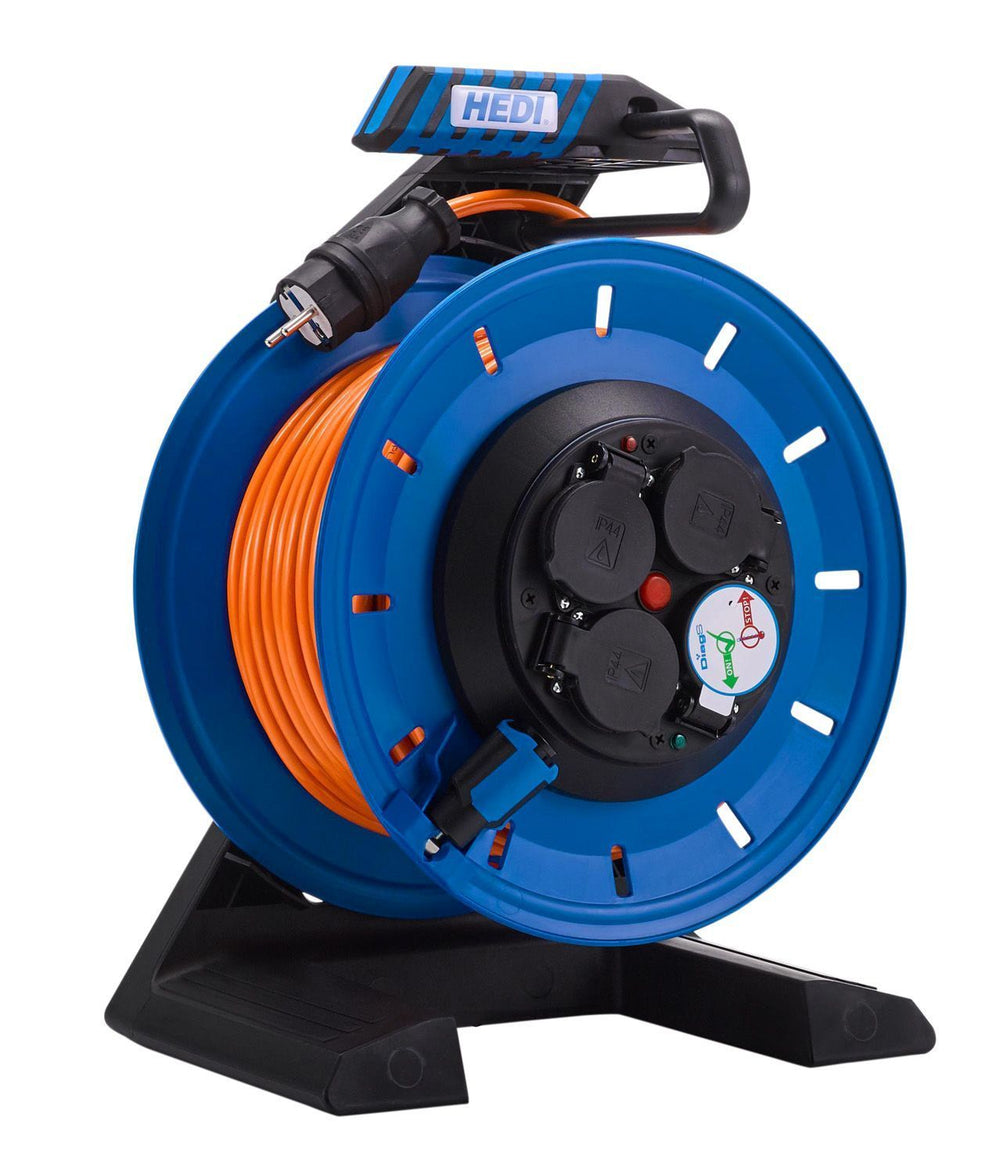 Vollkunststoff-Kabeltrommel Generation 7 Champion mit Schleifring 40 m H07BQ-F 3G2,5 IP54 Ø 290 mm