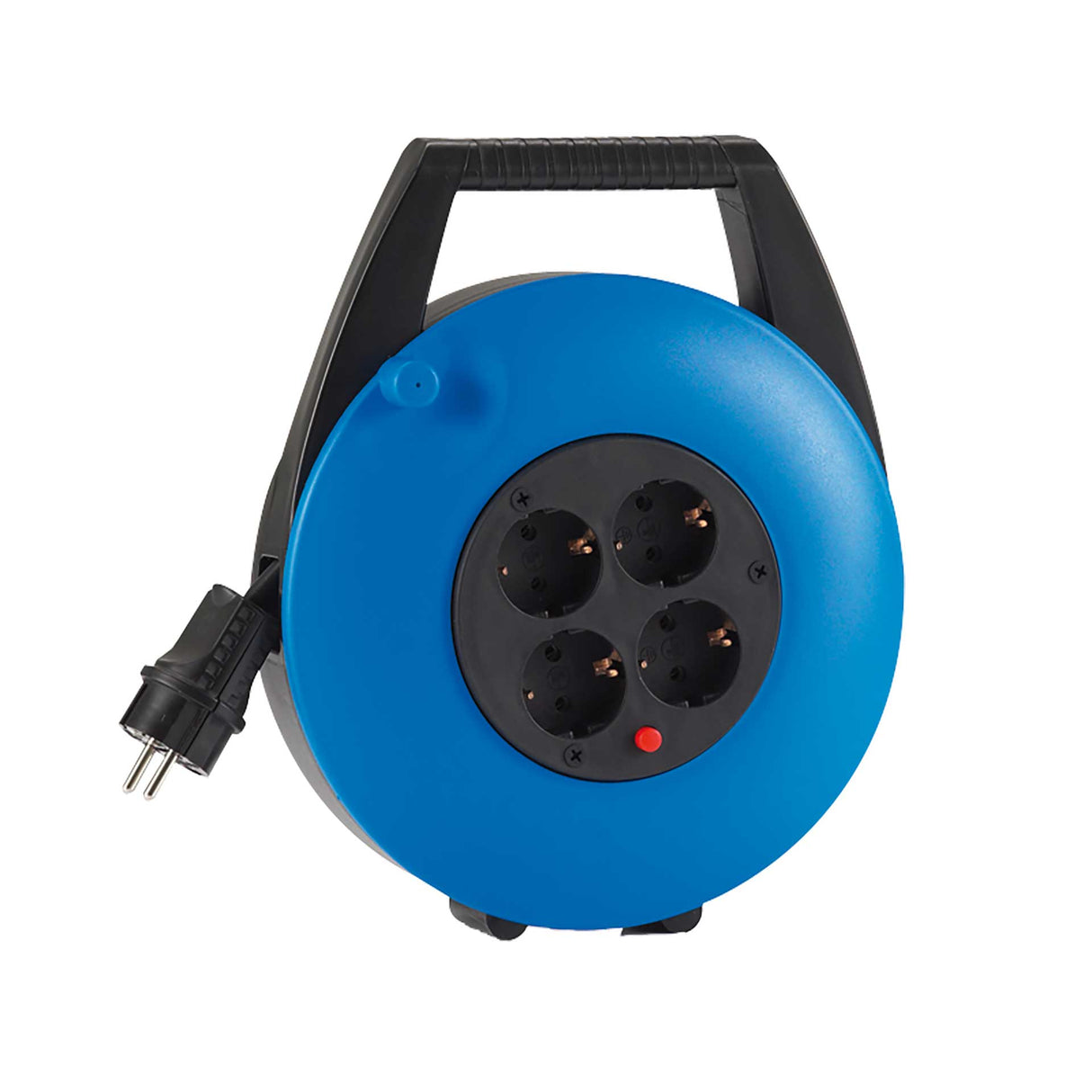 Kabelbox 10 m H05VV-F 3G1,5 4-fach Schuko IP20 blau/schwarz