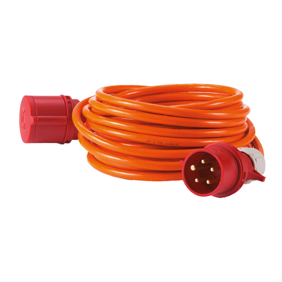 Drehstrom-Verlängerungsleitung 2,5 mm², 16A-Ausführung mit Phasenwender, 20 m