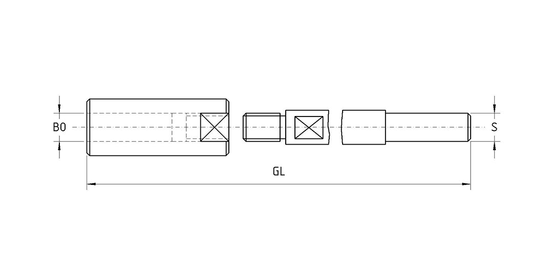 Verlängerungs-Set – zweiteilig mit Fixierschrauben
