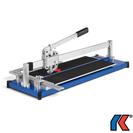 Werkfit Kaufmann Fliesenschneidmaschine Topline Standard in Blau mit präziser Führungsschiene und schwarzer Auflage
