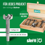 Forstnerbohrer Set Holz – STERN 5-teilig Ø 15–35 mm – Für Hartholz & Weichholz – Profi Qualität