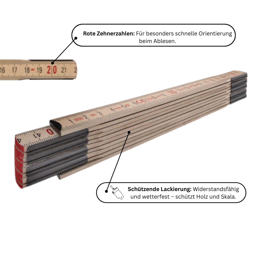 Holz-Gliedermaßstab Type 507 N  individuell bedruckbar mit Logo