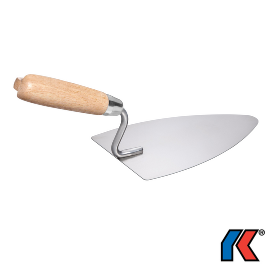 Werkfit Klinker- und Maurerkelle aus rostfreiem Edelstahl mit ergonomischem Holzgriff für präzise Maurerarbeiten