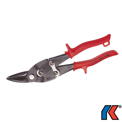 Werkfit Metallschere mit schwarzen Klingen und ergonomischen roten Griffen für präzise Schnitte