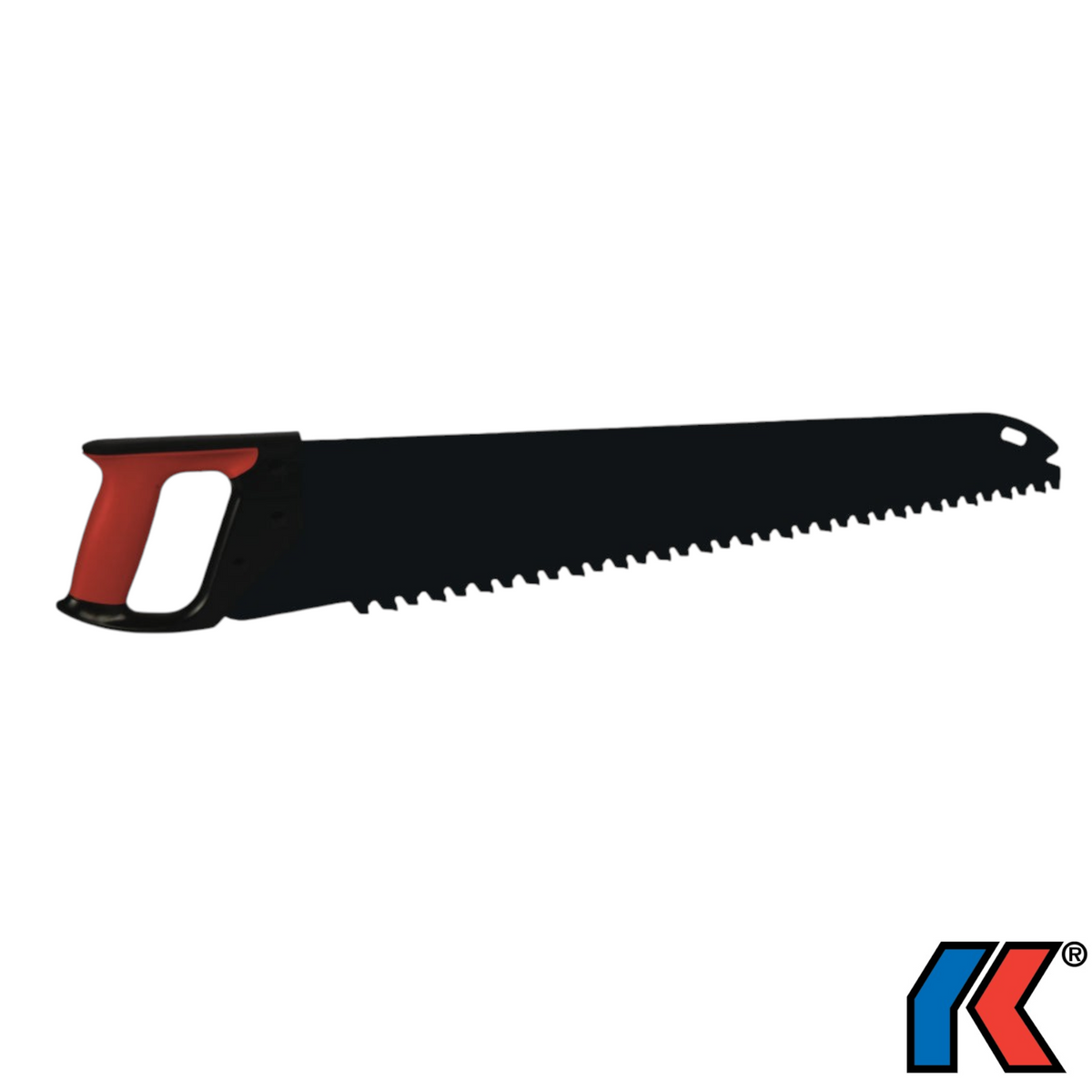 Werkfit Hartmetall-Gasbetonsäge mit schwarzem Sägeblatt und ergonomischem rot-schwarzem Griff