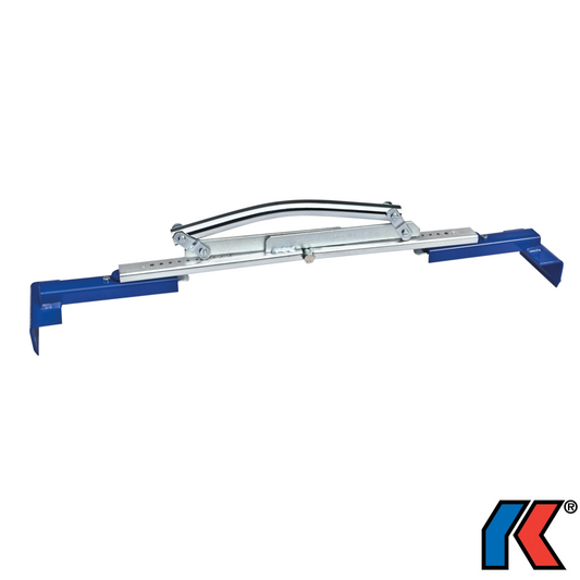 Werkfit Plattenheber aus Metall mit verstellbarer Breite von 400 bis 600 mm in Blau und Silber