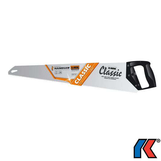 Werkfit G-MAN Classic Handsäge mit gehärteter Zahnung und ergonomischem schwarzem Griff für präzise Holzschnitte