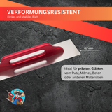 Glättekelle Edelstahl rostfrei – Profiqualität – Roter Buchenholzgriff – 500 × 130 mm