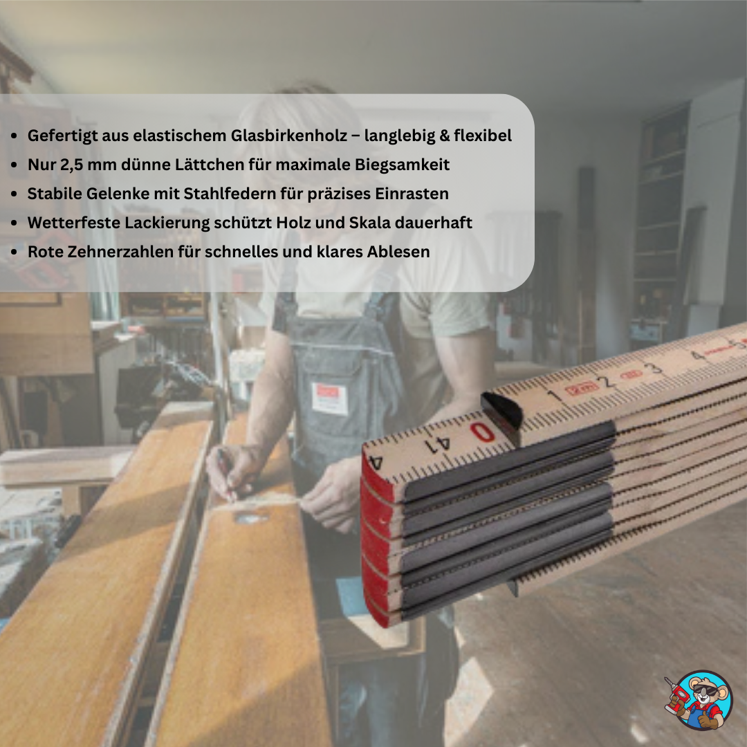 Holz-Gliedermaßstab Type 507 N  individuell bedruckbar mit Logo