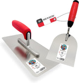 Rostfreie Glättekelle mit runden Kanten & Gipserkelle 100 mm – Trockenbau Set