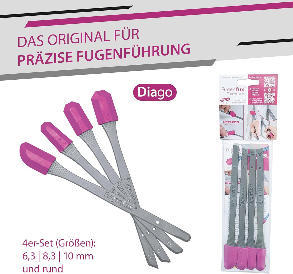 FUGENFUX® DIAGO 4er Set – Fugenglätter