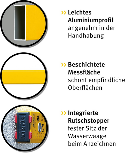 Werkfit STABILA Elektriker Set Wasserwaage mit leichtem Aluminiumprofil, beschichteter Messfläche und Rutschstoppern