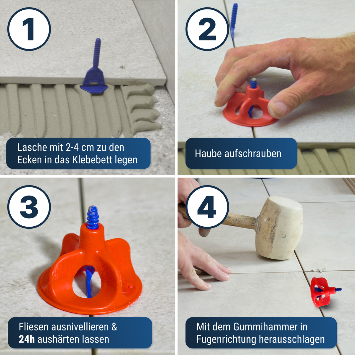 Fliesenverlegehilfe Nivelliersystem 1,5 mm
