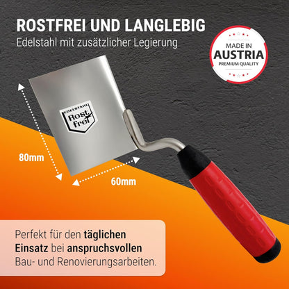 Eckenkelle Edelstahl – Innen- und Außenecke – 80 × 60 mm