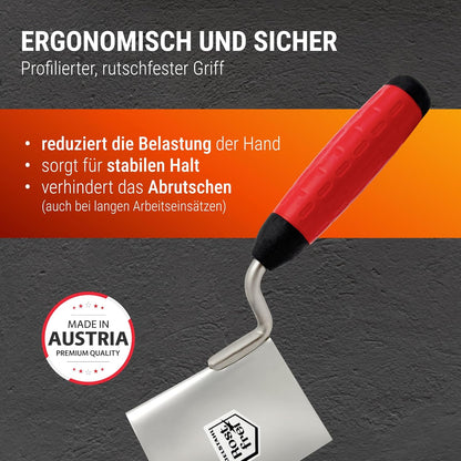 Eckenkelle Edelstahl – Innen- und Außenecke – 80 × 60 mm