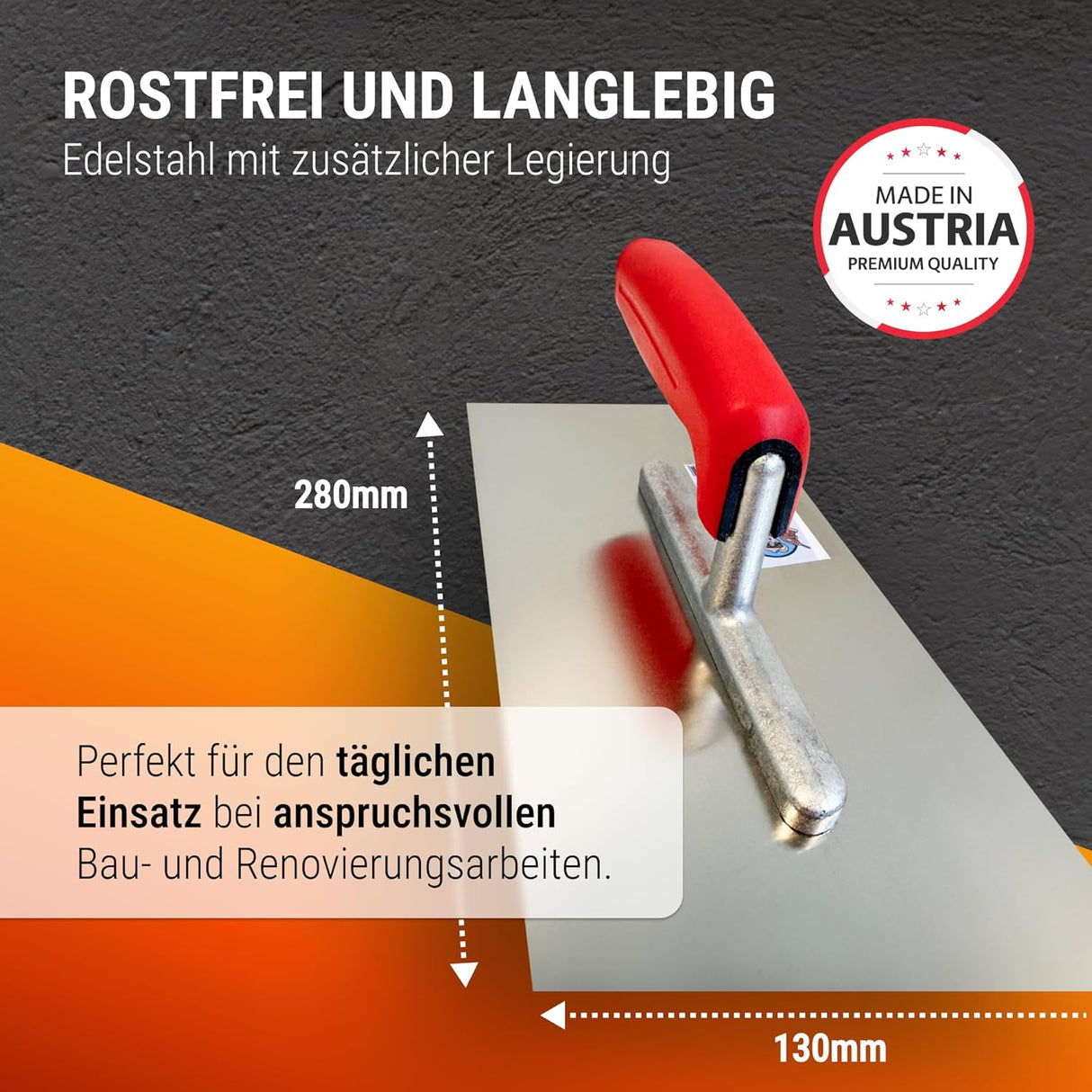 Rostfreie Glättekelle – Profi Spachtel- & Trockenbaukelle