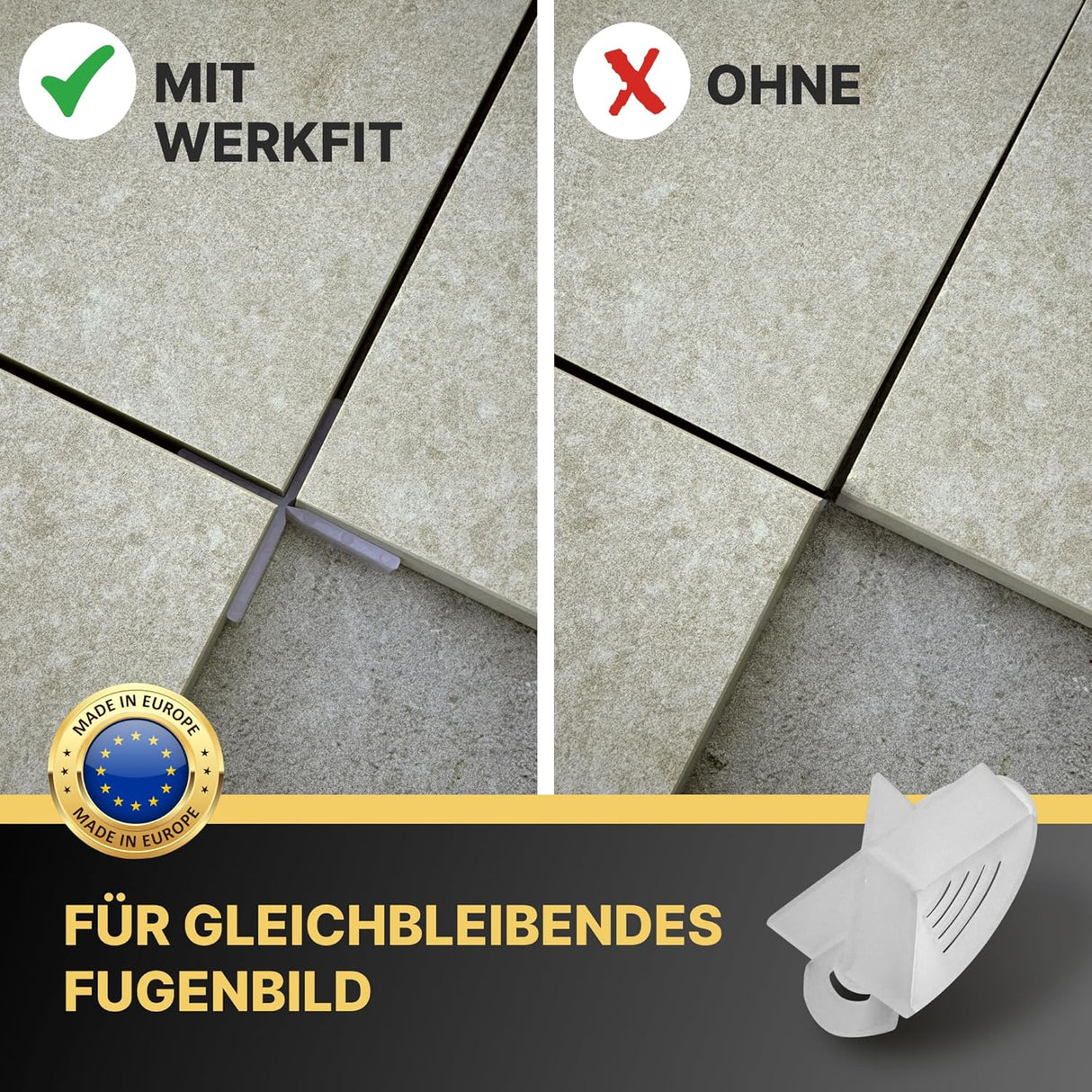Fugenkreuze Terrassenplatten mit Teller