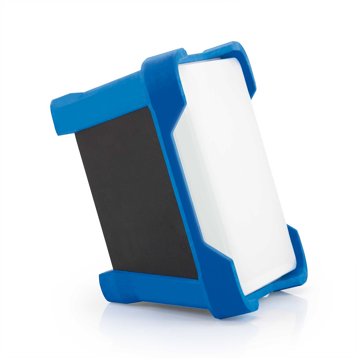 Werkfit LEDCUBE Classic Arbeitsleuchte mit 30 Watt und 5.200 Lumen in blauem Gehäuse mit weißer Lichtfläche