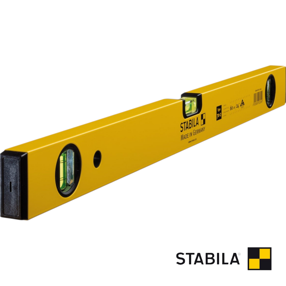 Werkfit Stabila Wasserwaage Type 70-2 in Gelb mit zwei Libellen für präzise Messungen