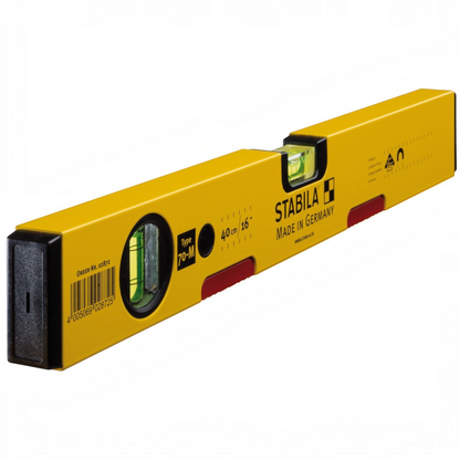 Werkfit Stabila Wasserwaage Type 70 M aus gelbem Aluminium mit Seltenerd-Magnetsystem und zwei Libellen