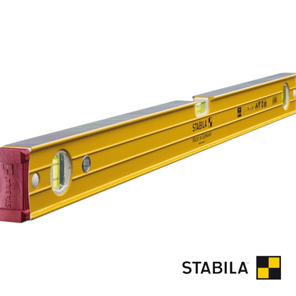 Werkfit Stabila Wasserwaage Type 96-2 in Gelb mit robustem Aluminiumprofil und stoßfesten Endkappen
