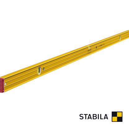 Werkfit Stabila Typ 96-2 M Wasserwaage in Gelb mit integrierten Libellen und magnetischer Messfläche