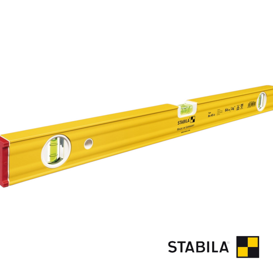 Werkfit Stabila Wasserwaage Type 80 AS-2 in Gelb mit zwei Libellen für präzise Messungen