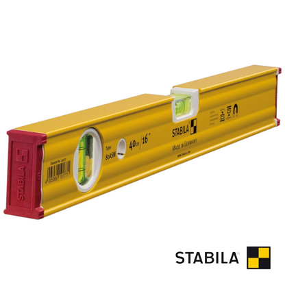 Werkfit Stabila Typ 80 ASM Wasserwaage in Gelb mit magnetischer Messfläche und zwei Libellen für präzise Ausrichtung