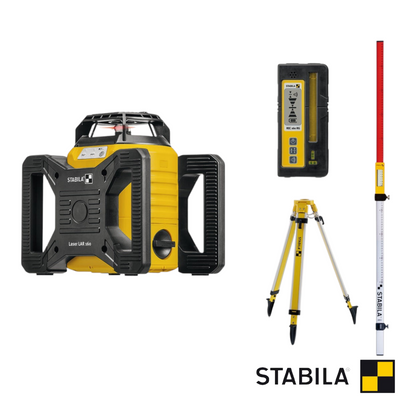Werkfit Stabila Rotationslaser LAR 160 Set mit Empfänger, Stativ und Messlatte für präzise Nivellierarbeiten