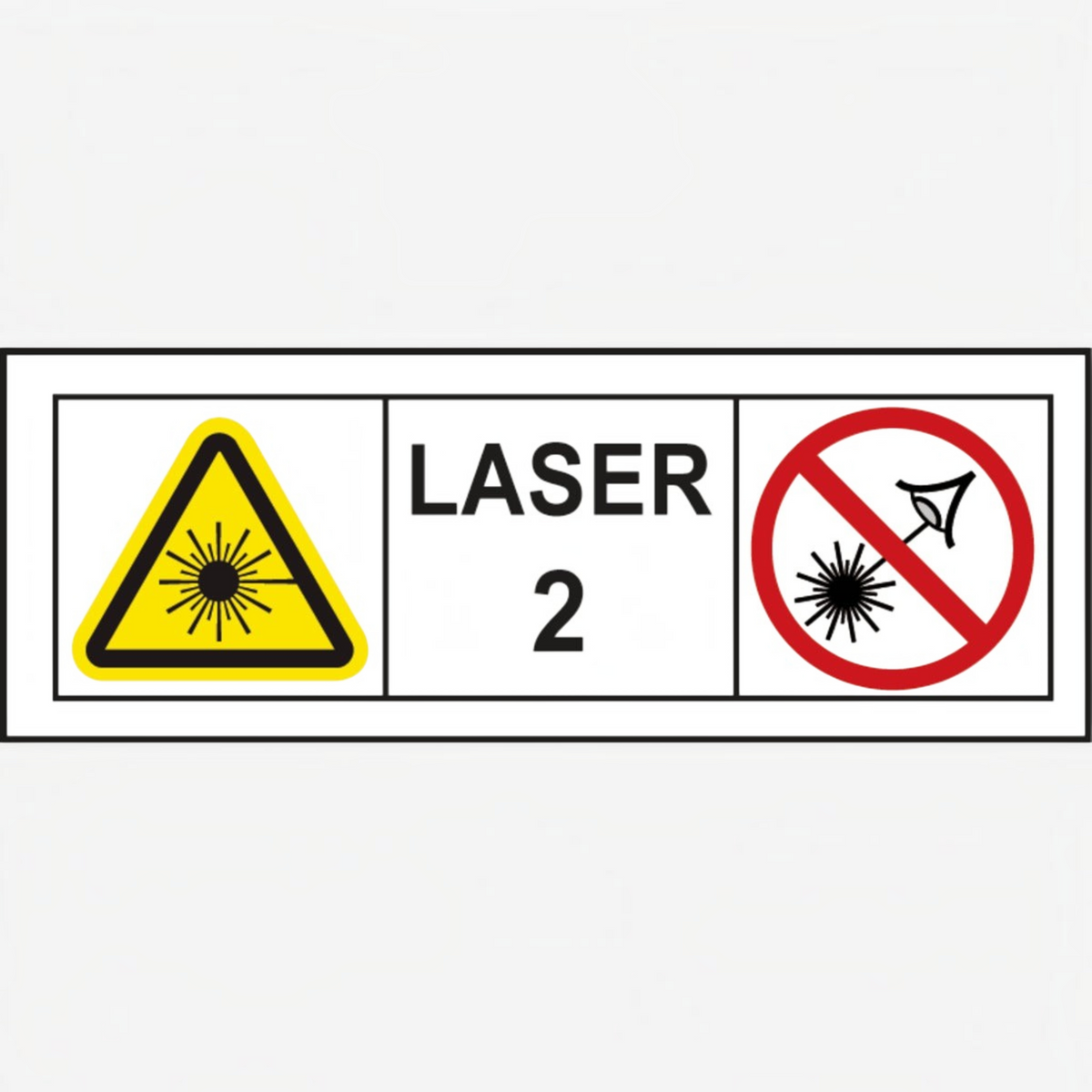 Werkfit Warnaufkleber für Rotationslaser LAR 160 mit Laserschutzklasse 2 Symbol und Warnhinweis