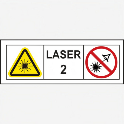 Werkfit Warnaufkleber für Rotationslaser LAR 160 mit Laserschutzklasse 2 Symbol und Warnhinweis
