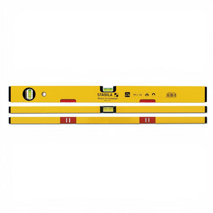 Werkfit Stabila Wasserwaage Type 70 M aus gelbem Aluminium mit Seltenerd-Magnetsystem und drei Libellen