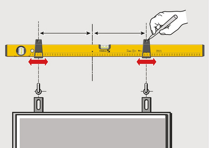 Werkfit Wasserwaage Type 70 MAS 80 cm mit verschiebbaren Markierungshilfen zum präzisen Anzeichnen von Bohrlöchern