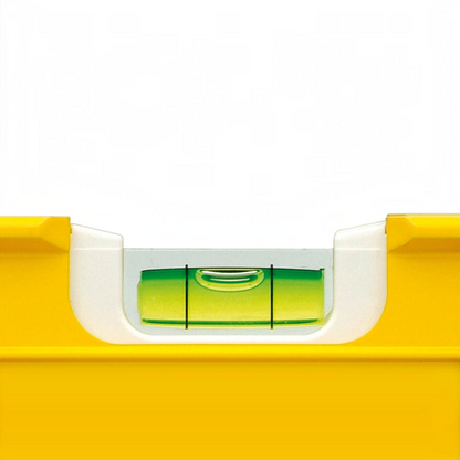Werkfit Wasserwaage Type 80 AS-2 mit gelbem Aluminiumprofil und gut ablesbarer grüner Horizontal-Libelle