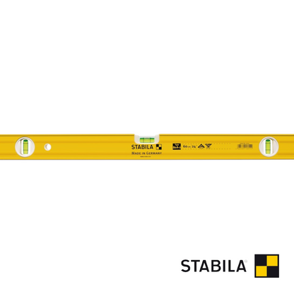 Werkfit Stabila Typ 80 AS-2 Wasserwaage in Gelb mit zwei Libellen für präzise Messungen
