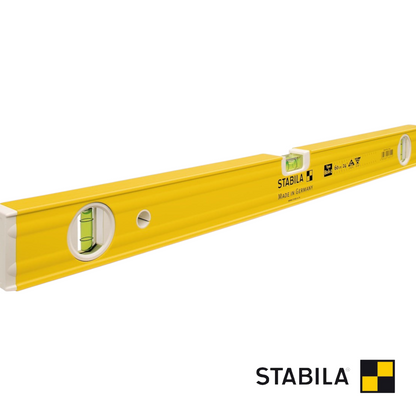 Werkfit Stabila Wasserwaage Type 80 AS-2 in Gelb mit zwei Libellen für präzise Messungen