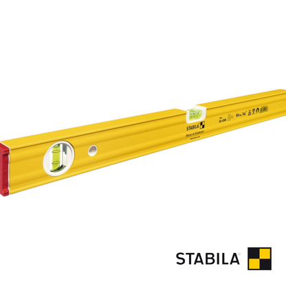 Werkfit Stabila Wasserwaage Type 80 ASM in Gelb mit integrierten Libellen für präzise Messungen