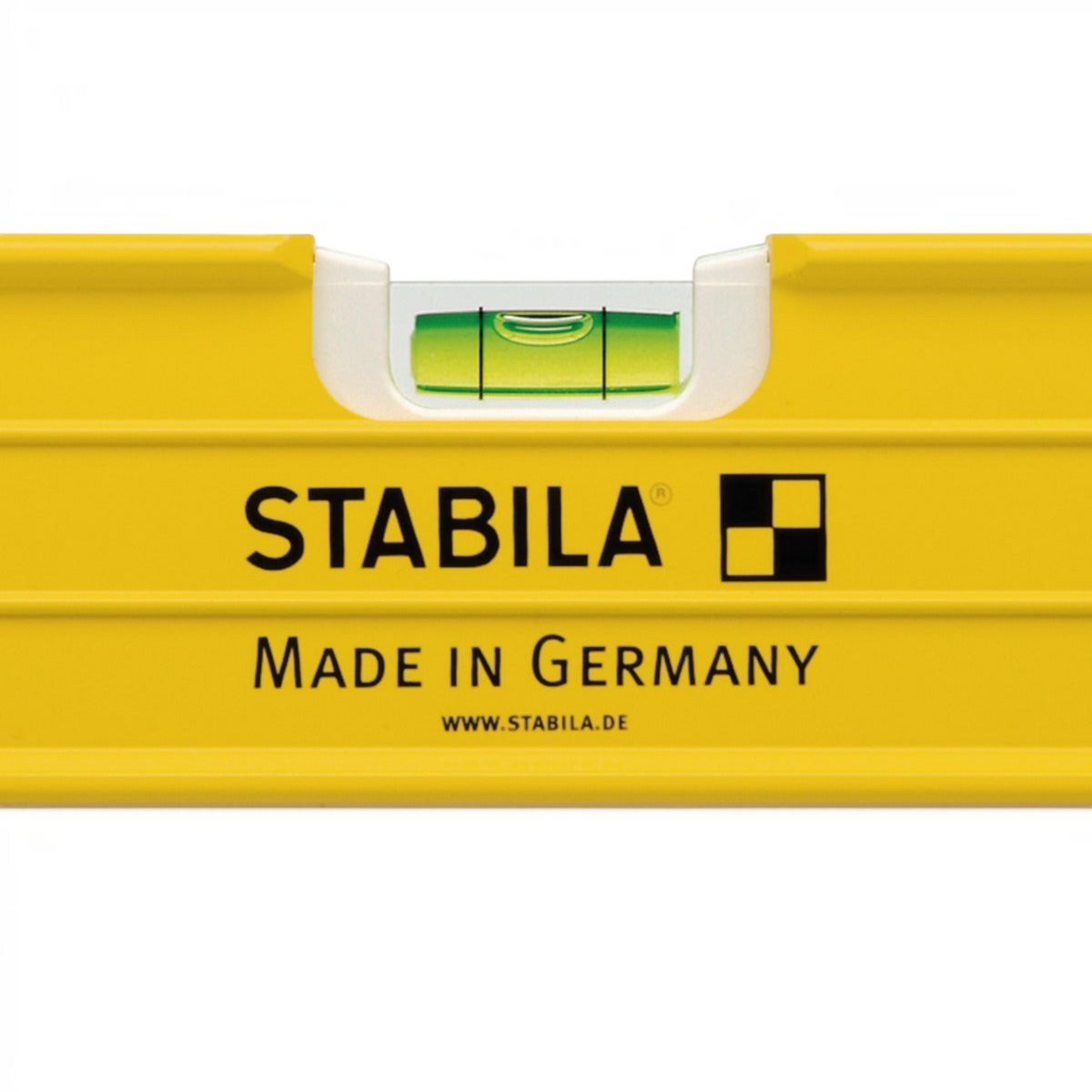 Werkfit Stabila Wasserwaage Type 96-2 in Gelb mit integrierter Libelle für präzise Messungen