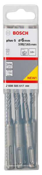 Hammerbohrer SDS plus-5, 6 x 100 x 165 mm, 10er-Pack