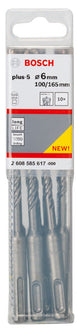 Hammerbohrer SDS plus-5, 6 x 100 x 165 mm, 10er-Pack