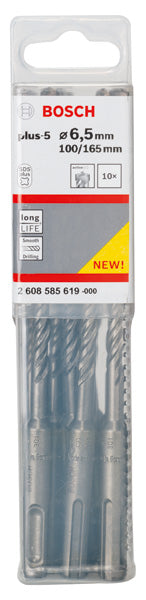 Hammerbohrer SDS plus-5, 6,5 x 100 x 165 mm, 10er-Pack