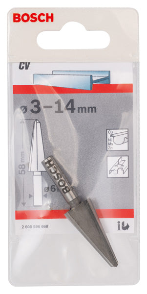 Blechschälbohrer Chrom-Vanadium, zylindrisch, 3 - 14 mm, 58 mm, 6 mm